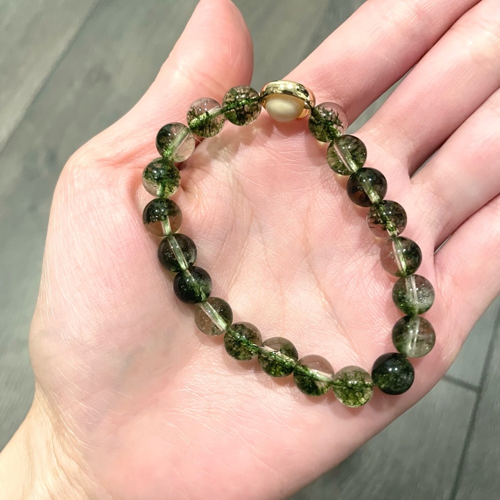 Elegant Green Beaded Crystal Bracelet